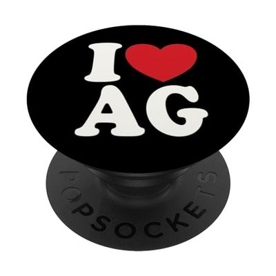 Amo AG I Corazón AG Iniciales Corazones Arte AG PopSockets PopGrip Intercambiable