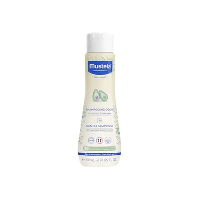 Mustela Milde Shampoo met Organische Avocado Perseose en Kamille, Lichaam en Haar, Baby's, Kinderen, Hele Familie - Vermijdt de vorming van kleine knoopjes, Brandt niet (200ml)
