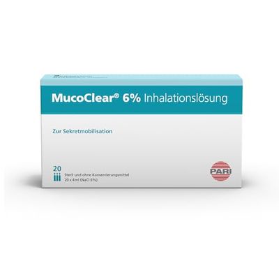PARI MucoClear 6% Inhalation Solution – Pack of 20 – Mucus Relief & Easy Expectoration from Sinuses & Lungs – Sterile, Preservative Free – Suitable for All Ages