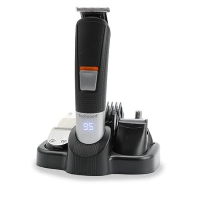 Kit tosaerbe: trimmer + trimmer di finitura + trimmer linee e contorni + mini rasoio + epilatore nasale Techwood