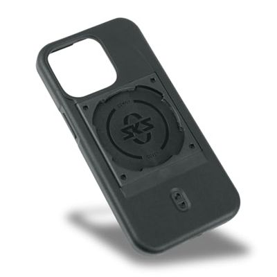 SKS GERMANY unisex – vuxenfodral för iPhone 15 Pro mobiltelefonfodral compact system (behaglig känsla, stötdämpande, med fästanordning, tillverkad av slitstark plast), svart, en storlek