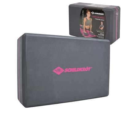 Schildkröt-Fitness Uniseks - yogablok voor volwassenen, grijs-roze, 22 x 15 cm