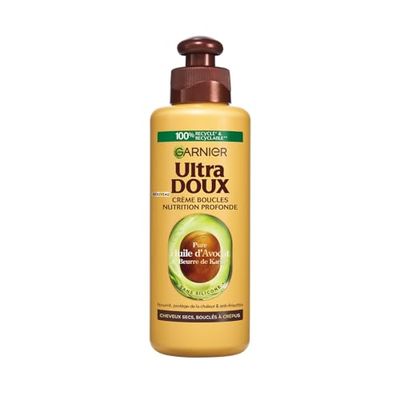 Garnier Ultra Doux À l'Huile d'Avocat et Beurre de Karité - Crème de soin sans rinçage Cheveux bouclés à frisés 200 ml