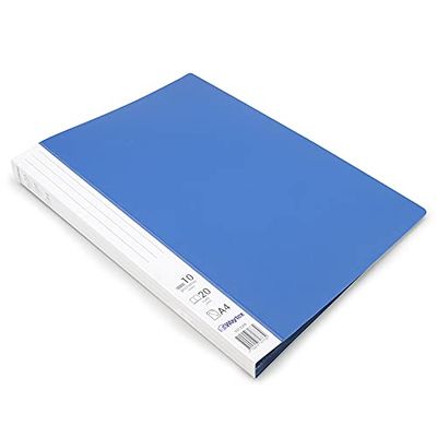Waytex 931330B - Cartellina portadocumenti formato A4, 20 fogli, in polipropilene opaco, 10 tasche trasparenti, colore: Blu