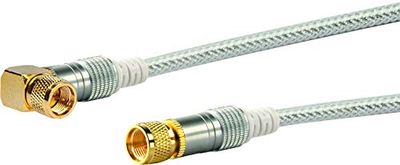 Schwaiger Premium SAT-aansluitkabel 110 dB, 10,0m, transparant, 90° F-hoekstekker > F-stekker, 4-voudige afscherming, 75 Ohm, digitaal, HDTV, DVB-S/S2