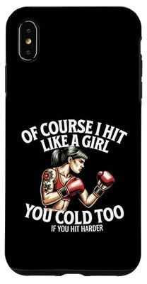 Funny Boxing Kickboxer Gym Of Course I Hit Like A Girl Boxer Case for iPhone XS Max