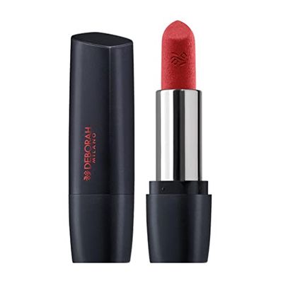 Deborah Milano - Rouge à lèvres effet mat avec collagène et acide hyaluronique, 3 géranium, action nutritive et émolliente, donne des lèvres intenses et volumisées à longue tenue, 4,5 g