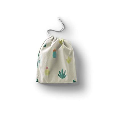 Bonamaison Printed Cotton Produce Bag with Drawstring, Reusable Grocery Bag, Biodegradable Eco-Friendly Bags, Travel Pouch, Sachet Bags, Shopping Bag, Eco Friendly, Foldable, Size: 40x50 Cm