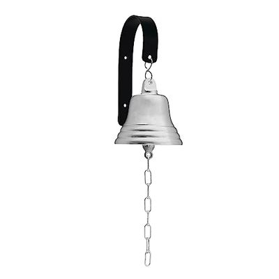 Assorted Collections Bar Accessories for Home Pub Handbell | Wall Mounted Bar Bell with Durable Rope | Unique Silver Chain with Crisp Loud Sounds Ideal for Christmas, Reception, Pubs