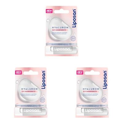 Liposan Hyaluron Plus (1 x 5,2 g), bálsamo labial con ácido hialurónico, cacao de labios con boost de hidratación instantáneo, bálsamo hidratante para unos labios suaves, tono rosé (Paquete de 3)
