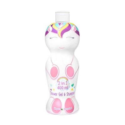 Unicorn 2-in-1 Kids Hair Shampoo & Body Wash – 400ml | Fruity Floral Scent | Vegan, Paraben-Free, Natural | Hydrating & Dermatologically Tested Head-to-Toe Wash for Children Ages 3+