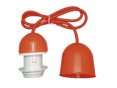 Lot de douilles avec câble et fleuron, compatible avec culot E27, longueur de 1 m, couleur orange vif, idéal pour donner de la personnalité et du style à votre maison.
