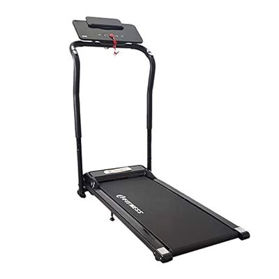 FFitness Elektrische loopband, inklapbaar, 10 km/u, stil, 1,25 pk, 950 W, piekvermogen 3 pk, 2300 W, 12 programma's, hartslagmeter, zwart