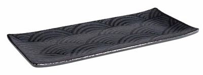 APS 84905 DARK WAVE - Vassoio 23 x 10,5 cm, altezza 1,5 cm, colore: Nero