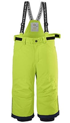 Killtec 7 MNS Ski Pnts Pantaloni Funzionali da Sci con Bretelle e Ghette antineve, Lime, 98-104 Unisex-Adulto