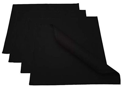 Lot de 4 Sets de Table de qualité supérieure - 100% Coton - Collection Concept - Couleur et Taille au Choix (Lot de 4-46 x 36 cm, Noir)