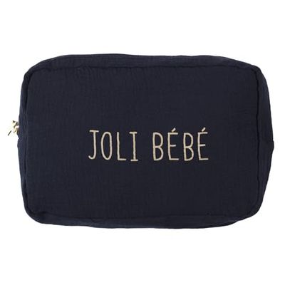 TOM ET ZOE, PU0041, Pochette Bébé Pratique et Esthétique, Design Moderne, Idéale pour Accessoires, Lavable et Durable, Dimensions 28x18 cm, Couleurs Bleu, Rose, Gris, Couleur Assorties