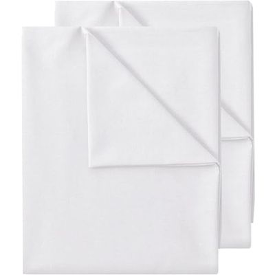 GREEN MARK Textilien Embalagem de 2 lençóis de cima de 250 x 150 cm, branco, 100% algodão tecido