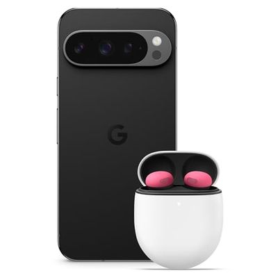 Google Pixel 9 Pro - Unlocked Android Smartphone with Gemini, Triple Rear Camera System, 24-Hour Battery, and 6.3" Super Actua Display - Obsidian, 512GB+Pixel Buds Pro 2