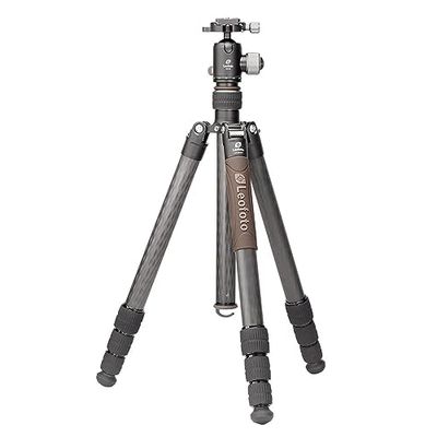 Leofoto - Urban - Treppiede in carbonio per fotocamere - Capacità di carico di 10kg - Piedini estensibili - Altezza minima da 21 cm ad un'altezza massima di 166 cm - LX-324CT + Ballhead XB-38