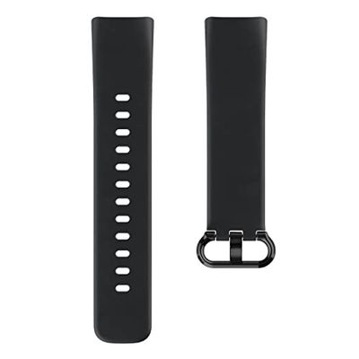 Hama Fitbit klockarmband 22 mm (justerbart ersättningsarmband för smartwatch Fitbit Charge 5, Fitbit armband att byta, utbytbart armband av TPU, rostfritt stål) svart