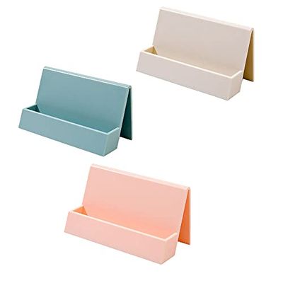 NA Lot de 3 Porte-Cartes de Visite en Plastique pour Homme et Femme Rouge