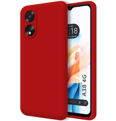 Tumundosmartphone Custodia in silicone liquido ultra morbido per OPPO A38 4G colore rosso