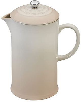 Le Creuset Cafetera de prensa de cerámica de gres, 1 L, Meringue, 60706087160003