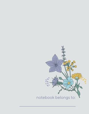 Notebook - Lined 120 pages - 8.5 x 11 - Purple floral print