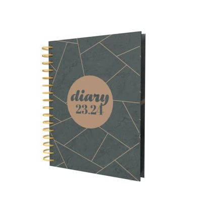 Collins Debden Collins Scandi Academic 2023-24 A5 Dag tot pagina Halverwege het jaar Dagboek Planner School, College of Universiteit Term Journal - Augustus 2023 tot augustus 2024 - Groen