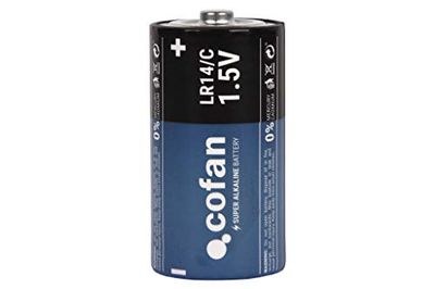Cofan Pilhas alcalinas modelo LR14C | Tensão 1,5 V | Blister de 2 unidades