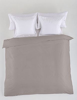 FUNDA NORDICA lisa color plomo - Cama de 135/140 (1 pieza) - 50% algodón / 50% poliéster - 144 hilos. Gramage: 115