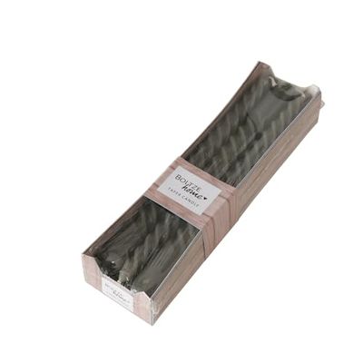 Boltze Twisto 2022302 Lot de 6 bougies à tige en cire, design moderne, gris foncé, 20 cm, décorative, gris clair