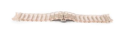 System-S Bracelet de 20 mm en polycarbonate pour montre connectée Samsung Galaxy Watch 5 4 en rose pailleté, Rose à paillettes transparentes, Eine Grösse, Classique