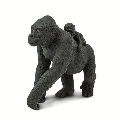Lowland Gorilla met baby op rug