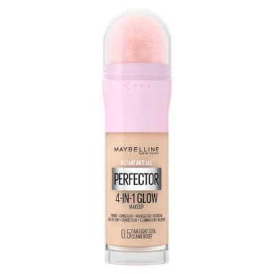 Maybelline New York Instant Anti Age Rewind Perfector,4-In-1 Glow Primer,Concealer,Highlighter,Self-Adjusting Shades,Evens Skin Tone w/ a Glow Finish,Shade: 0.5 Fair Light Cool,20 ml (Pack of 1)