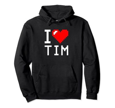 I Heart Tim, I Love Tim Nome Personalizzato Felpa con Cappuccio