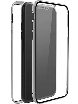 Hama Black Rock - Custodia protettiva 360° Glass per Apple iPhone 11 Pro Max, design sottile, in plastica, 360°, colore: Argento