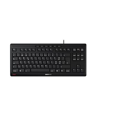 CHERRY STREAM KEYBOARD TKL, Wired Keyboard without Numeric Keypad, Swiss Layout (QWERTZ), Quiet Keystrokes, Unique Typing Experience, Black