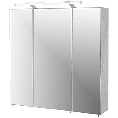 Schildmeyer 127398 Armoire de Toilette avec Miroir, 70 x 75 x 16 cm, Gris Pierre