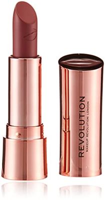 MAKEUP REVOLUTION Satin Kiss Lipstick Rose Rich and Creamy Lipstick Formula with Velvet Finish