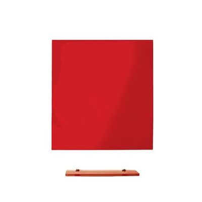 Magniplan Magnetic Glass Wipe Board Per Ufficio, Sala Riunioni, Aula, Home Office, Sala Giochi E Camera Da Letto - 450Mm x 450Mm - Rosso