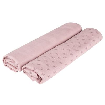 roba Baumann Baumann GmbH 306130G226 set van 2 puck- en borduurdoek Lil Planet roze/mauve, 360 g