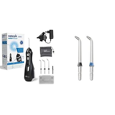 Waterpik Idropulsore Portatile Cordless Advanced, 3 Impostazioni Di Pressione & Jt-100E Classic Jet Testina, Testina Di Ricambio Per Strumento Di Rimozione Della Placca Dentale