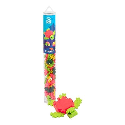 PLUS PLUS 4327 Ingenioso Juguete de construcción de Tortuga Marina, Tubo de Bloques de construcción creativos, Juego de Bloques de construcción para niños a Partir de 5 años, 100 Piezas