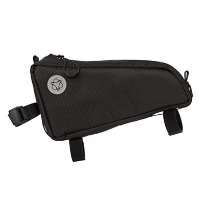 AGU Top-Tube Bikepacking Borsa Bici Telaio, Borsello Bici 0,7L, Idrorepellente, Riflettente, Montaggio Semplice, 100% Poliestere Riciclato - Nero