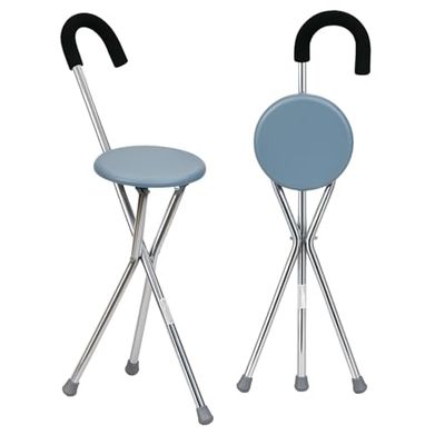 Wandelstok met klapzitting | Driepootkruk | Aluminium | Tot 90 kg | Gloria | Mobiclinic