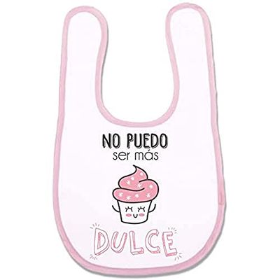 Supermolon 02154 - No Puedo Ser Más Dulce babyslabbetje met klittenbandsluiting, pastelroze, uniseks