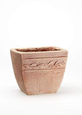VASO IN TERRACOTTA + SOTTOVASO IN TERRACOTTA - LUNGHEZZA CM. 30, ALTEZZA CM. 25, PROFONDITA' CM. 20 – FIORIERA IN COTTO NATURALE SUCCULENTE ERBE AROMATICHE