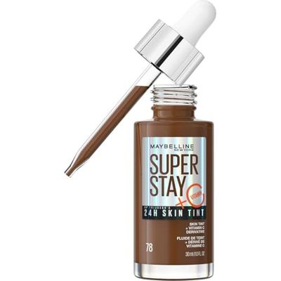 Maybelline Super Stay Skin Tint Foundation, With Vitamin C*, Foundation and Skincare, Long-Lasting up to 24H, Vegan Formula, Shade 78